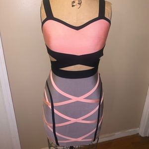 Summer PINK / BLACK/ GRAY BONDAGE 2 PIECE SET